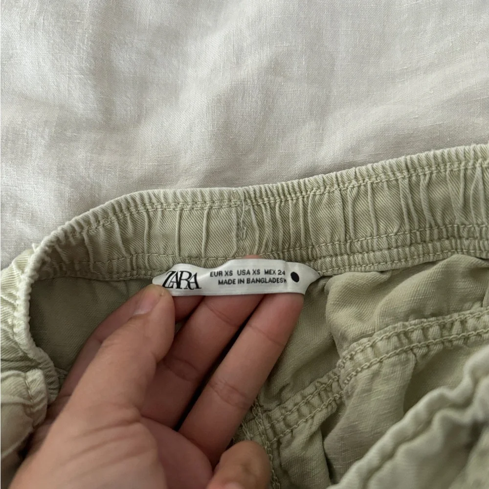 Zara Linen Blend Casual Relaxed Pants